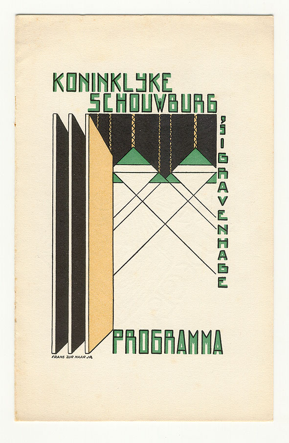 Programma Koninklijke Schouwburg 's Gravenhage, omslagontwerp Frans zur Haar jr. (1930)