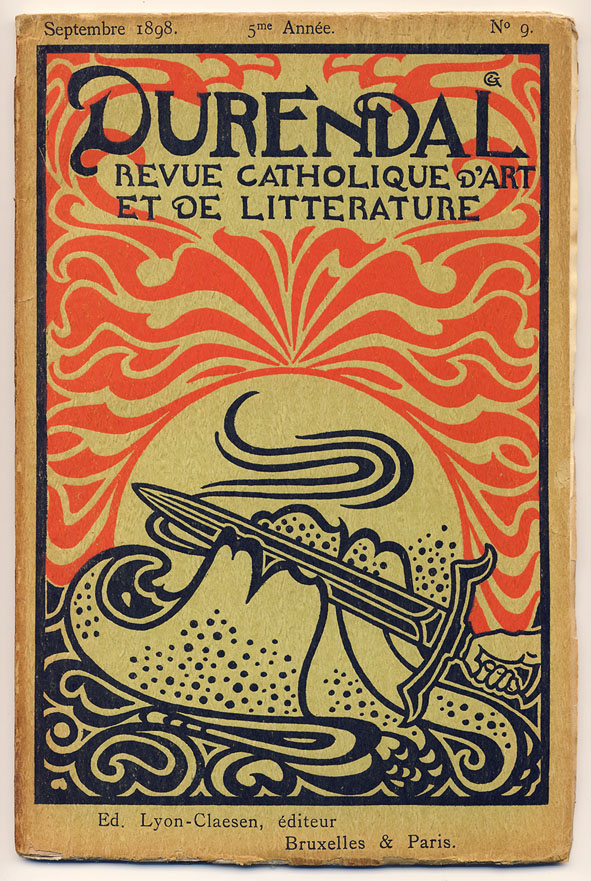 Durendal - Revue Catholique d'Art et de Litterature, omslagontwerp: Gisbert Combaz (1898)