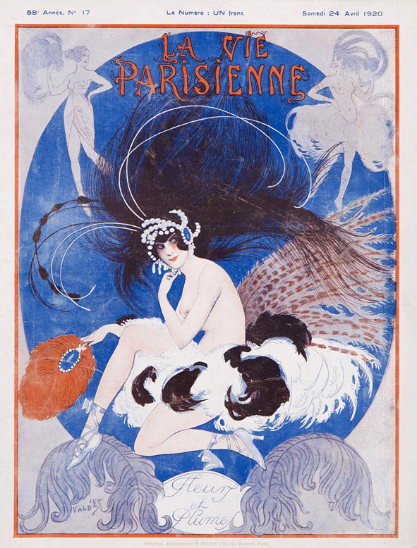 La Vie Parisienne, 24 april 1920, art deco omslagontwerp: Vald’Es (Valvérane & D’Espagnat)