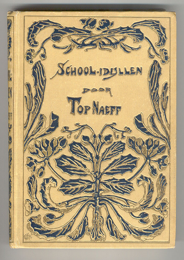 art nouveau boekband School-idyllen door Top Naeff jugendstil bandontwerp Cornelia van der Hart