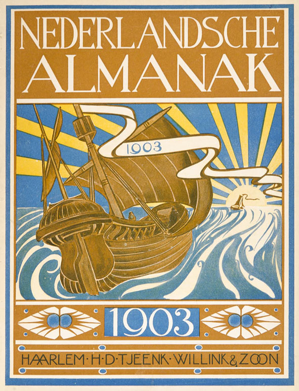 Nederlandsche Almanak voor 1903 art nouveau omslagontwerp: Jaap Veldheer