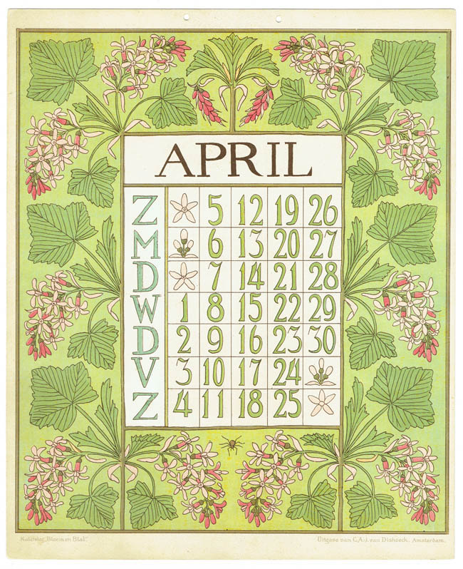 art_nouveau_kalenderblad_netty_vd_waarden_bloem_blad_kalender_april_1903