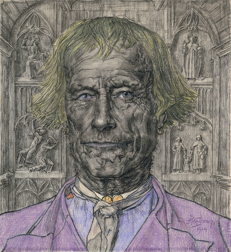 Een Zeeuwse boer afgebeeld als 'kerkvader' door Jan Toorop in 1904, foto Wikimedia Commons.